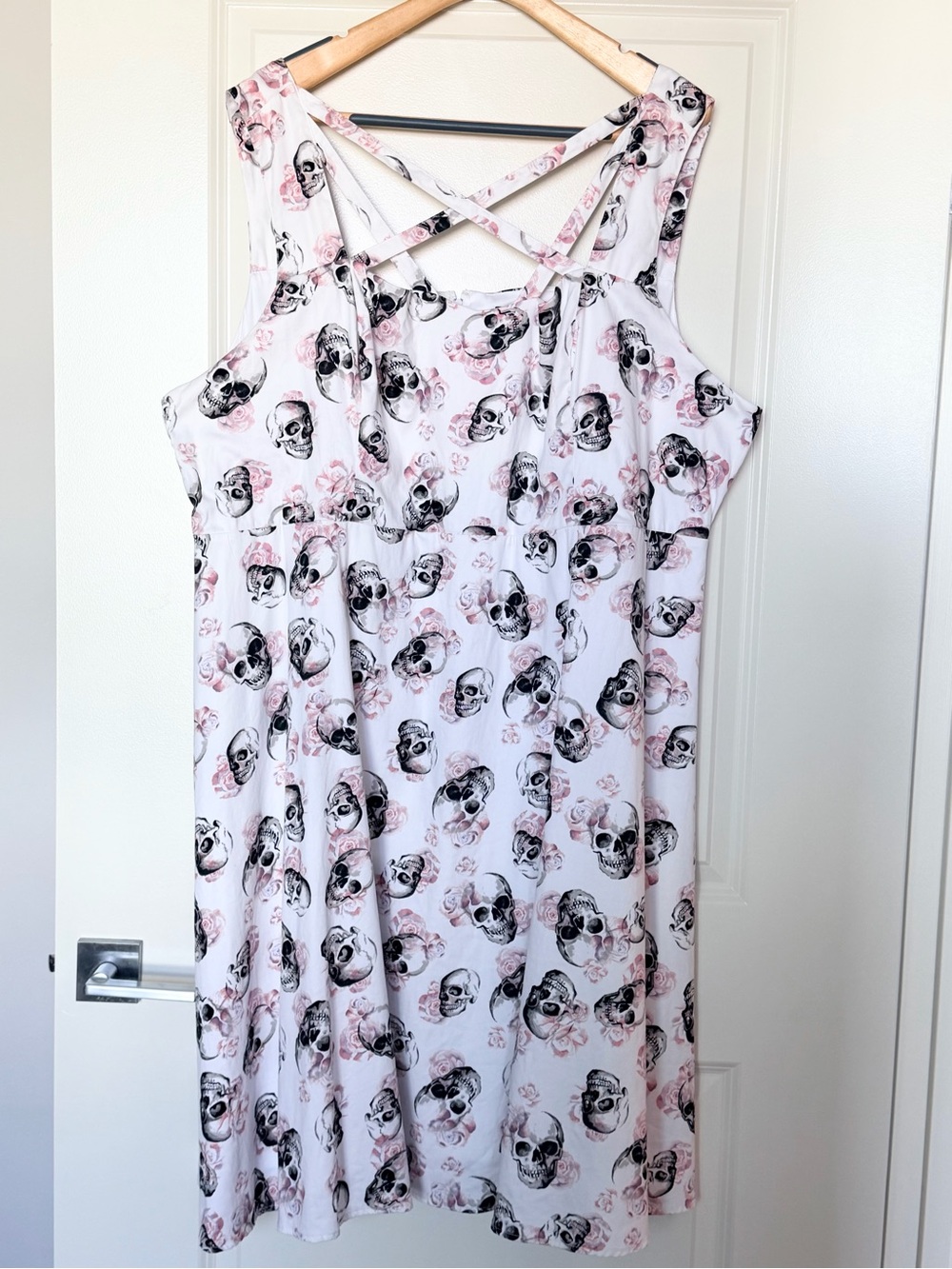 Torrid Skull & Pink Rose Floral Cotton Dress 28 Plus Size